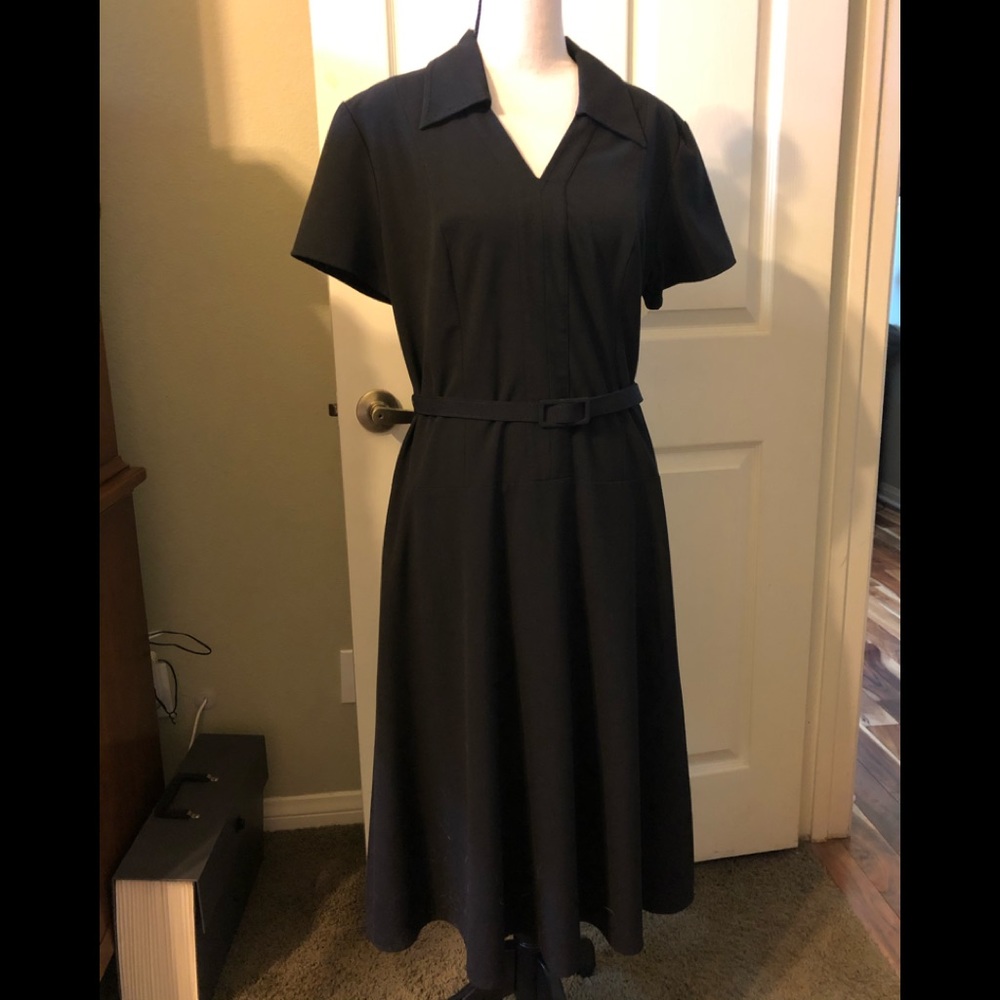 Vintage Talbots dropped waist black  dress